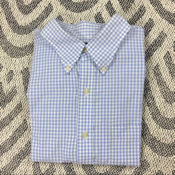Lands End 16 - 16.5 Button Plaid Long Sleeve Shirt - Picture 7 of 8